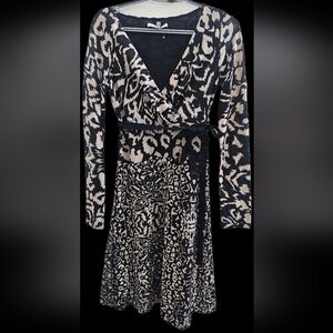 MAXMARA Black and Cream Patterned Dress
